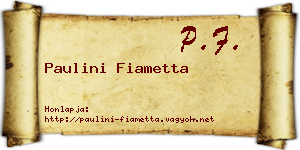 Paulini Fiametta névjegykártya